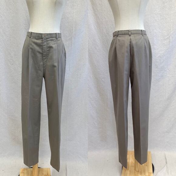 Levi's taupe Bend Over vintage 70s straight leg pleat twill trouser size 14 - Picture 14 of 14